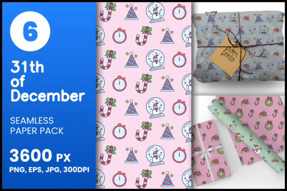 31st of December Seamless Patterns