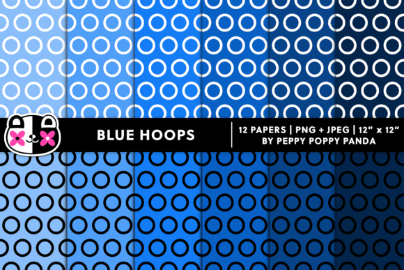 Blue Retro Hoops Digital Paper Patterns: A Creative Resource for Designers and Makers