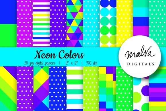Bright Neon Geometric Patterns
