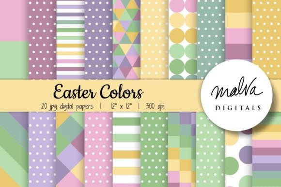 Easter Colors Geometric Patterns