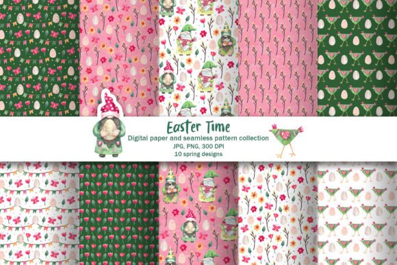 Easter Time Digital Paper and Patterns