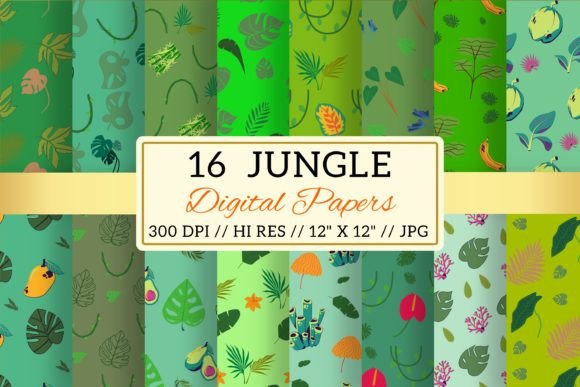 Green Jungle Digital Paper Patterns: A Creative Resource for Design Enthusiasts