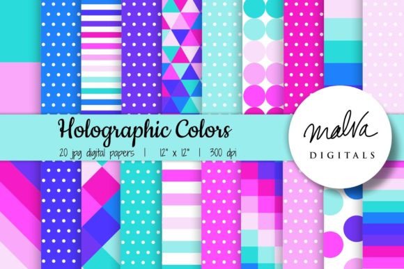 Holographic Neon Geometric Patterns
