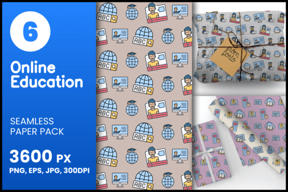 Online Education Seamless Patterns: A Versatile Resource for Creative and Practical Use