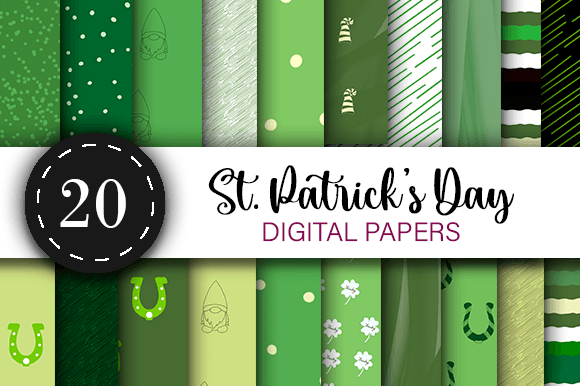 St Patricks Day Gnome Clover Patterns
