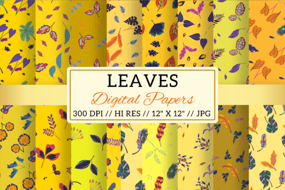 Yellow Leaf Digital Papers Patterns: A Creative Resource for Designers and Enthusiasts